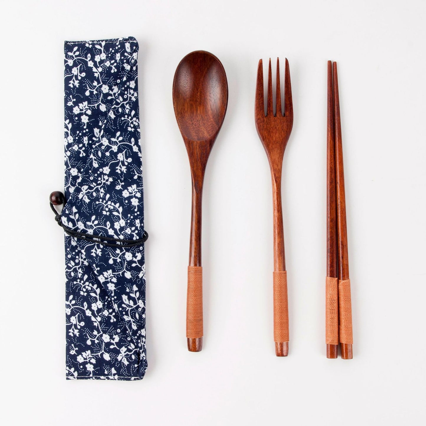 Japanese Style Portable Wooden Tableware Set - Spoons, Forks, Chopsticks