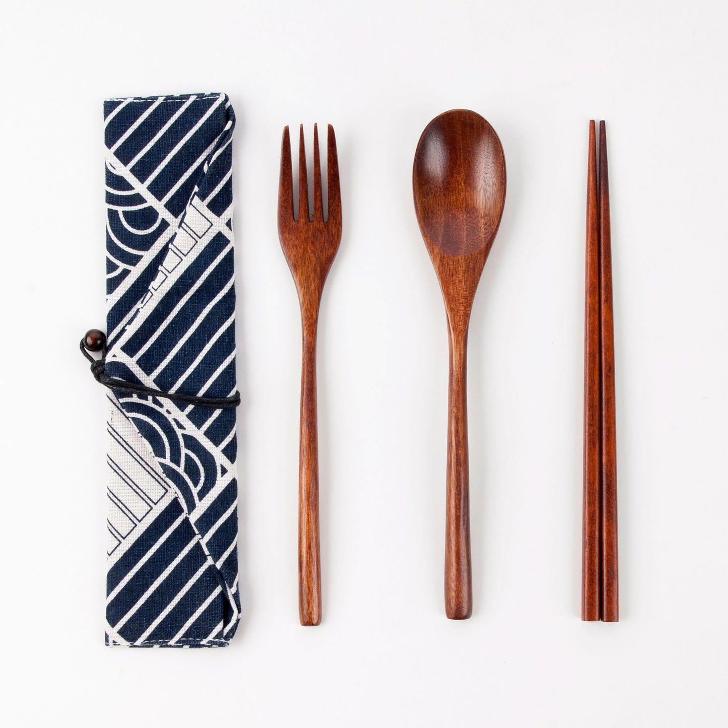Japanese Style Portable Wooden Tableware Set - Spoons, Forks, Chopsticks