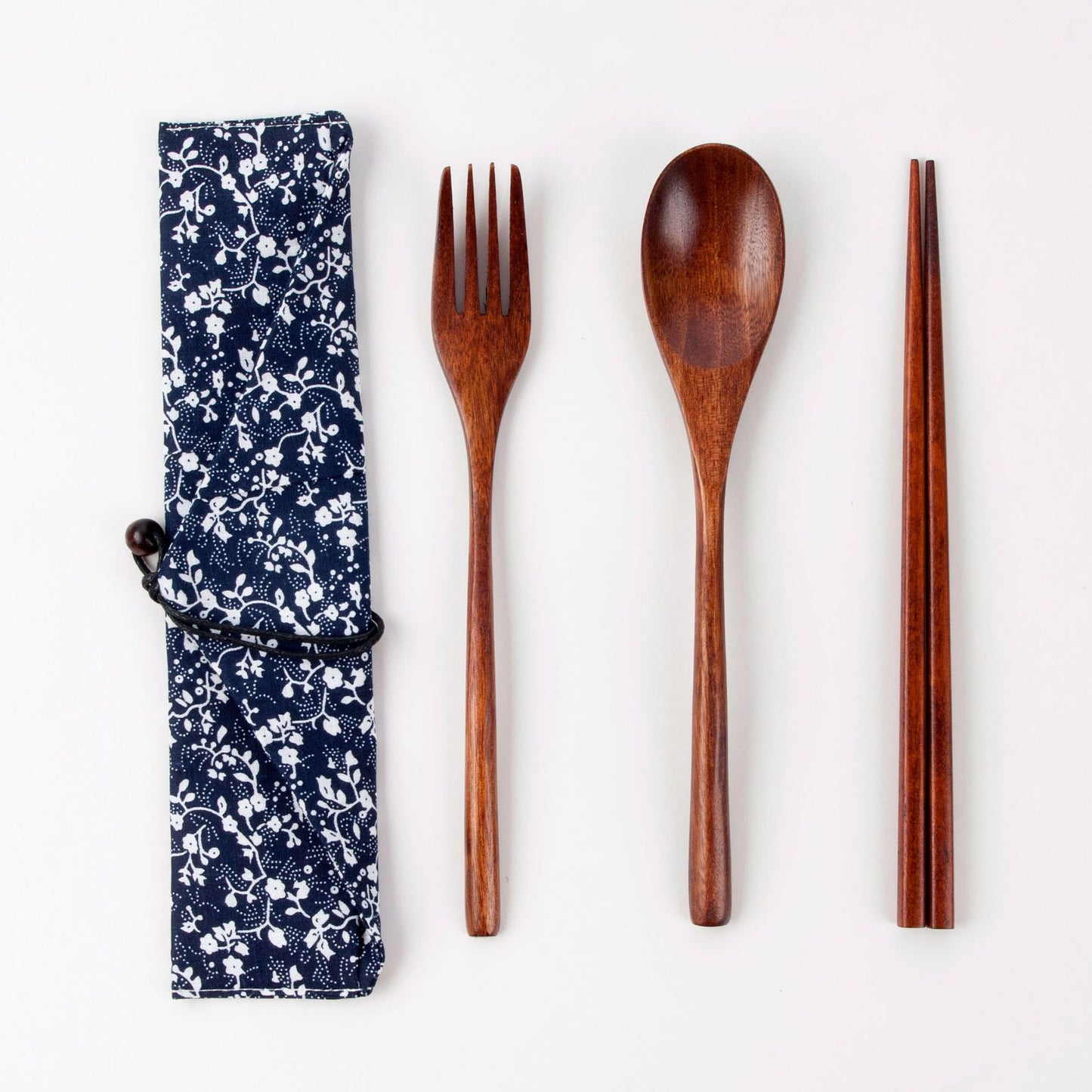 Japanese Style Portable Wooden Tableware Set - Spoons, Forks, Chopsticks