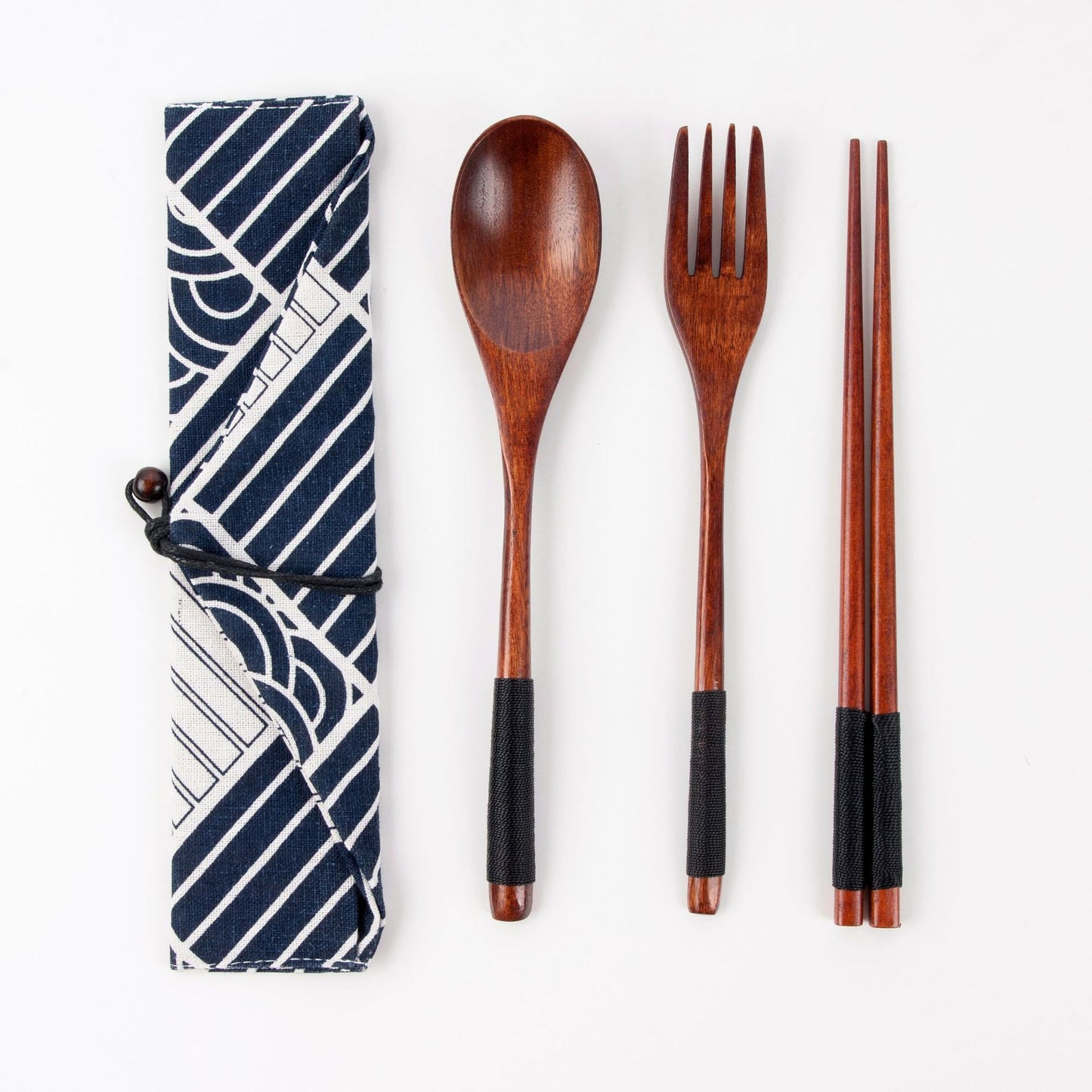Japanese Style Portable Wooden Tableware Set - Spoons, Forks, Chopsticks
