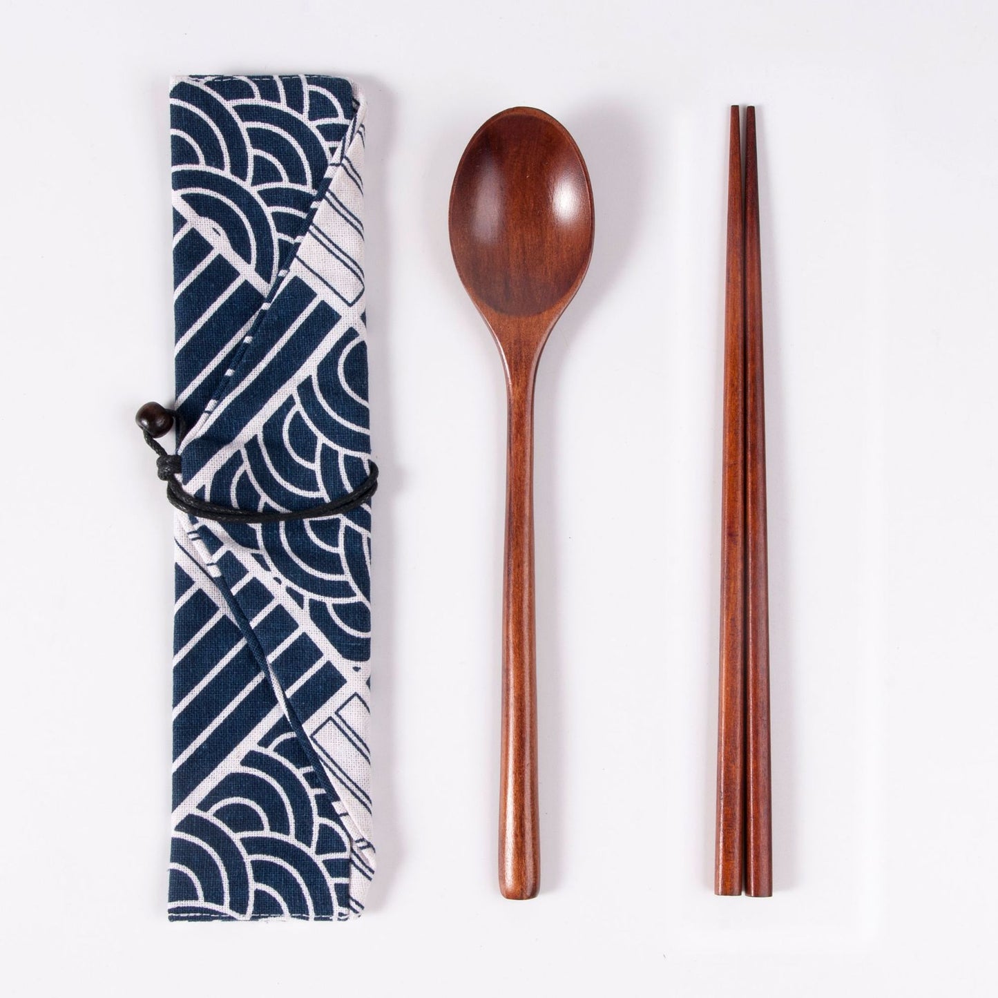 Japanese Style Portable Wooden Tableware Set - Spoons, Forks, Chopsticks