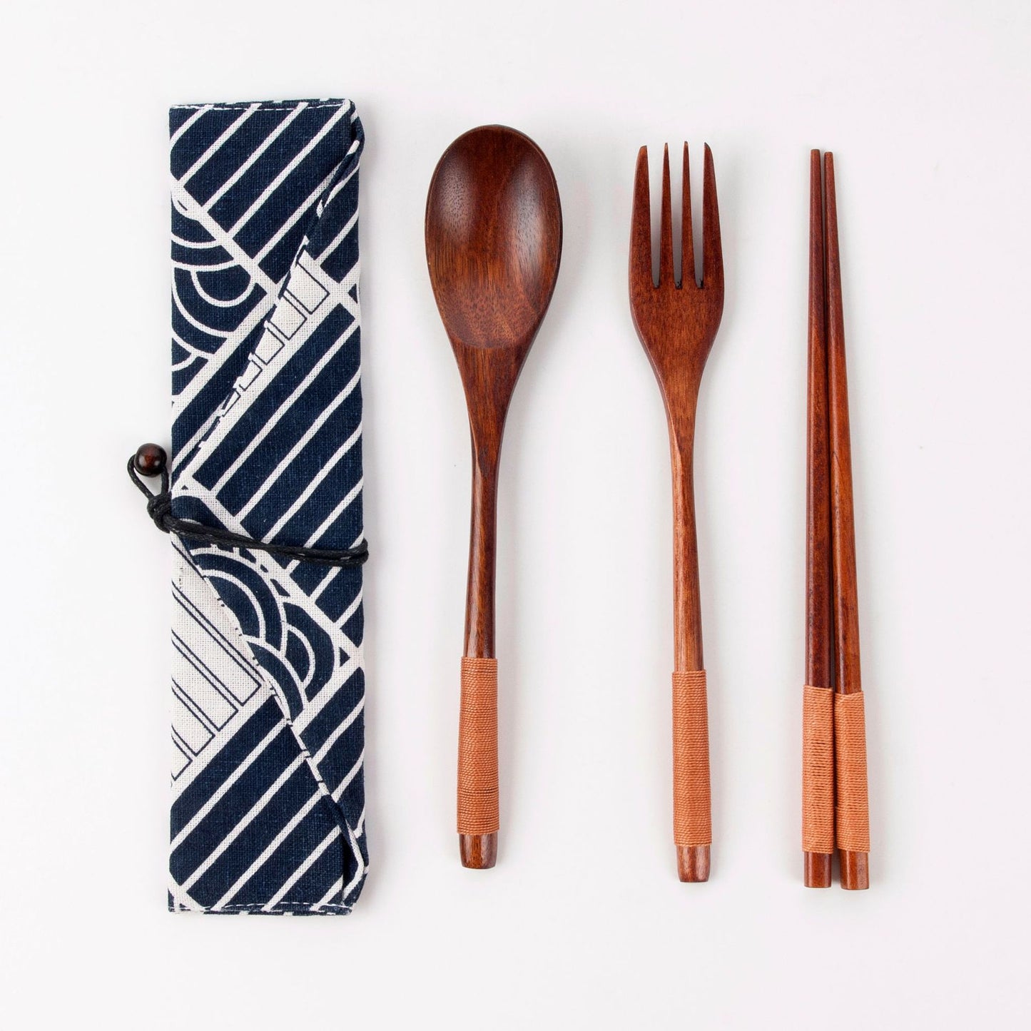 Japanese Style Portable Wooden Tableware Set - Spoons, Forks, Chopsticks