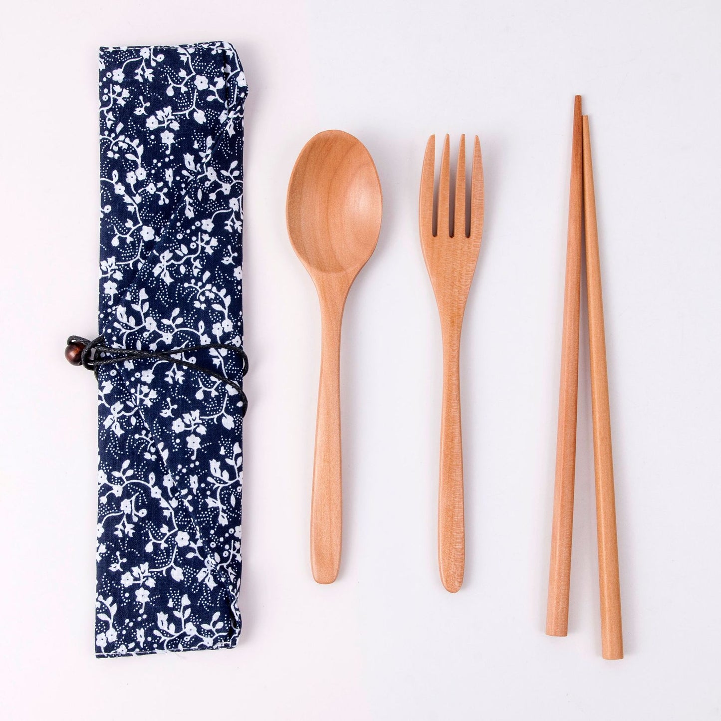 Japanese Style Portable Wooden Tableware Set - Spoons, Forks, Chopsticks