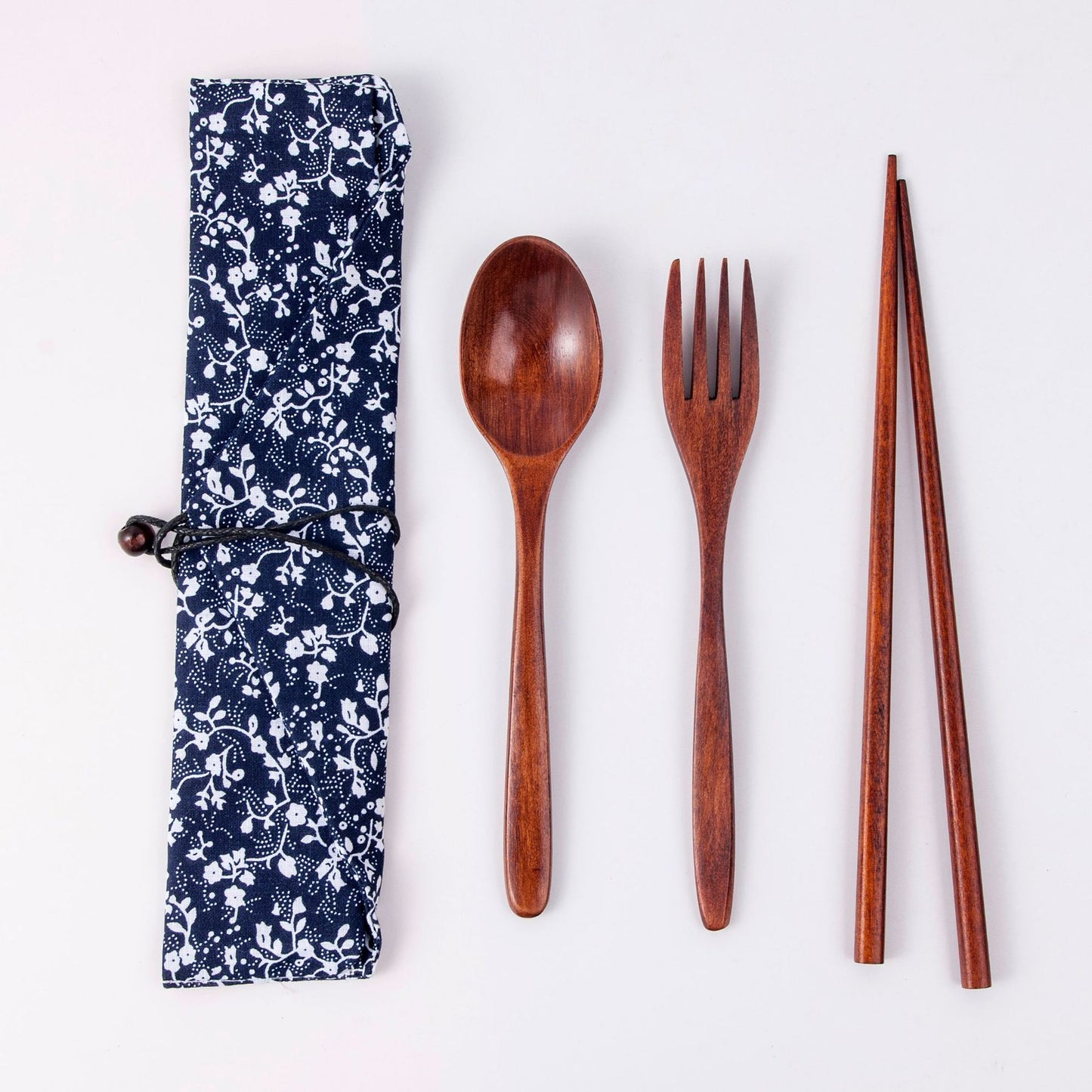 Japanese Style Portable Wooden Tableware Set - Spoons, Forks, Chopsticks
