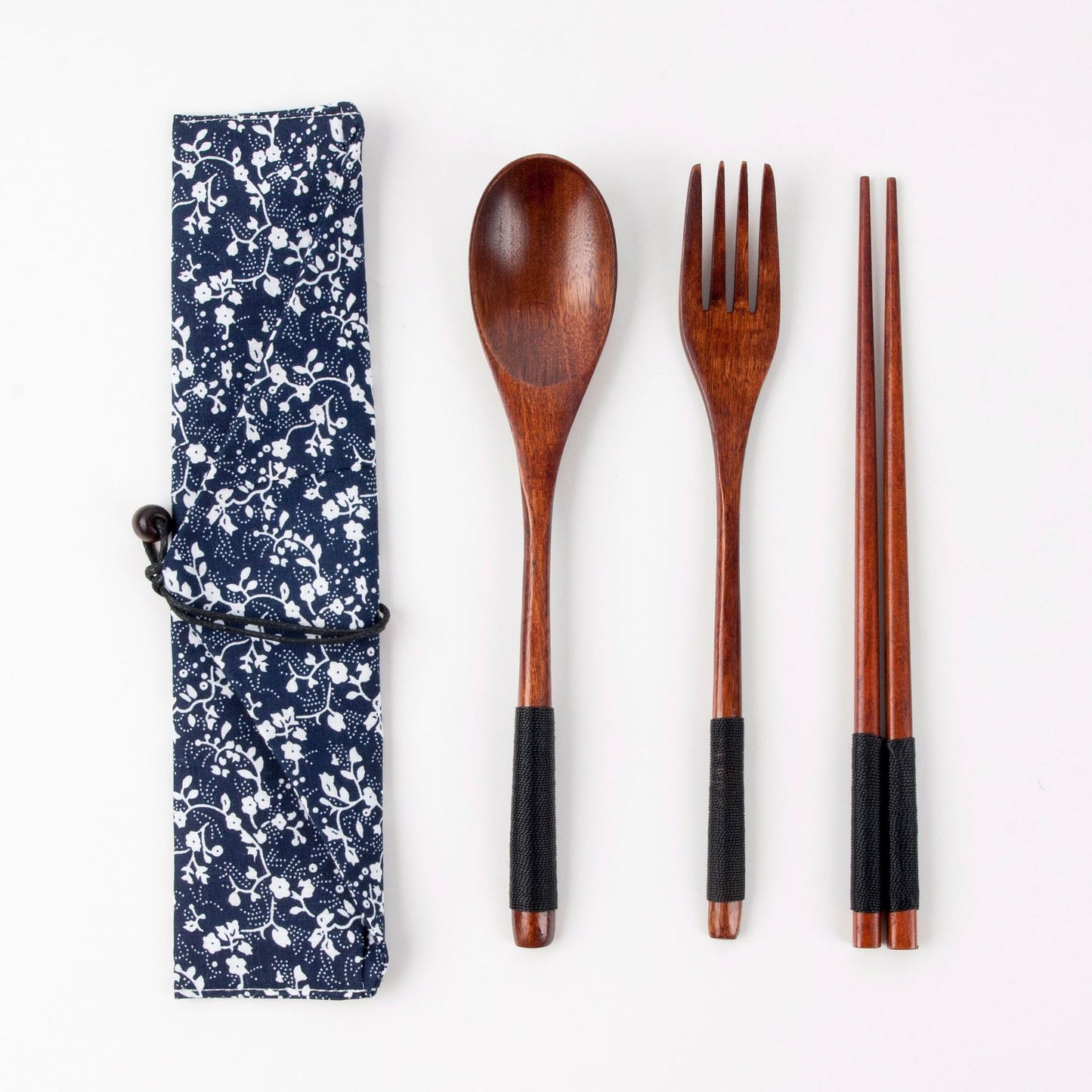 Japanese Style Portable Wooden Tableware Set - Spoons, Forks, Chopsticks